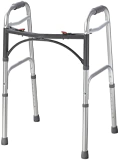 Drive Medical 10200-1 Deluxe Two Button Folding Walker, Silver