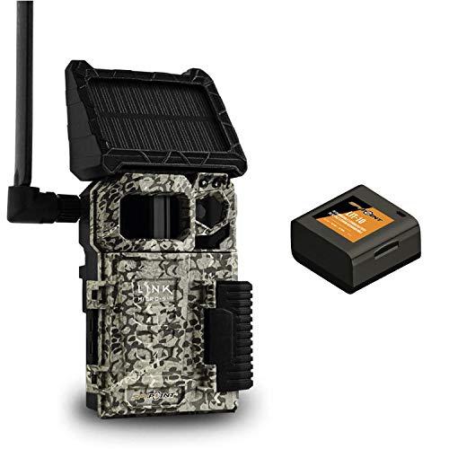 SPYPOINT LINK-MICRO-S-LTE Solar Cellular Trail Camera 4 LED Infrared Flash Game Camera with 80-foot Detection and Flash Range LTE-Capable Cellular Trail Camera 10MP 0.4-second Trigger Speed