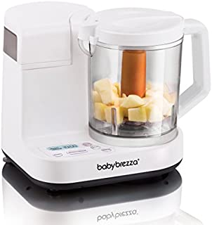 Baby Brezza Glass Baby Food Maker  Cooker and Blender to Steam and Puree Baby Food for Pouches in Glass Bowl - Make Organic Food for Infants and Toddlers  4 Cup Capacity