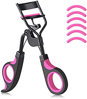 IYOCHO Painless metal eyelash curler with 6 replaceable silicone pads, Fits All Eye Shapes Get The Perfect Curl in 3 Seconds