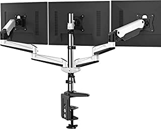 Triple Monitor Stand - Full Motion Articulating Aluminum Gas Spring Monitor Mount Fit Three 17 to 32 inch Lcd Computer Screens with Clamp, Grommet Kit