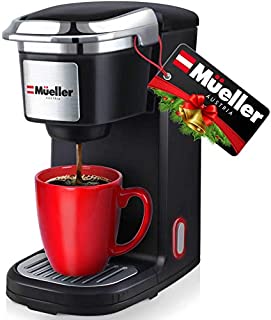 Mueller Ultimate Single Serve Coffee Maker, Personal Coffee Brewer Machine for Single Cup Pods & Reusable Filter, 10oz Water Tank, Quick Brewing, One Touch Operation, Compact Size,for Home,Office, RV