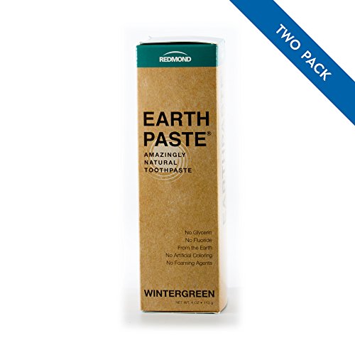 REDMOND - Earthpaste All Natural Non-Fluoride Vegan Organic Non GMO Real Ingredients Toothpaste, Wintergreen, 4 Ounce Tube (2 Pack)