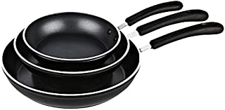 Cook N Home Nonstick, 10,12 inch 3 Piece Frying Saute Pan Set with Non-Stick Coating Induction Compatible Bottom, 8