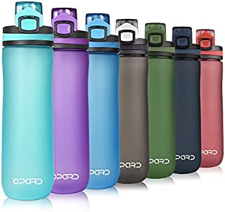 Opard Sports Water Bottle, 20 Oz BPA Free Non-Toxic Tritan Plastic Water Bottle with Leak Proof Flip Top Lid for Gym Yoga Fitness Camping (Cyan)