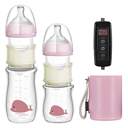 Heating constant temperature Baby Bottle Gift Set 5 & 8 oz,baby bottle mixer/formula mixing bottle/baby bottle with formula dispenser,Portable/ Formula Making/Automatic Mixing/Dispenser Baby Bottles