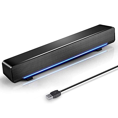 Marboo Soundbar, USB Powered Sound Bar Speakers for Computer Desktop Laptop PC, Black (USB)