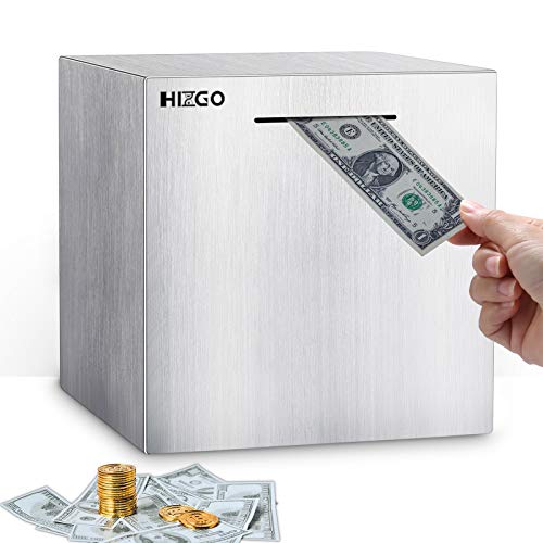 hizgo Adult Piggy Bank Stainless Steel Safe Money Banks for Kids Savings Real Money Box Coin Jar ( 5.9