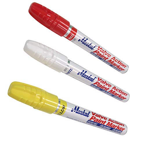 La-Co Markal Valve Action Paint Markers Red, White, Yellow Combo Pack