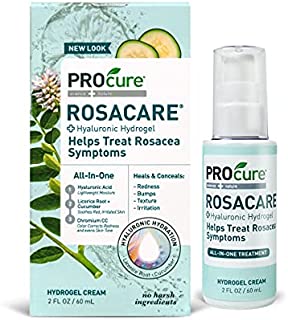 ProCure Rosacare Gel, 2 oz, Medicated Skincare Treats Redness; Hyalurnoic Acid, Redness reducing Licorice & Instant Redness Reduction CC Cream. Suitable for Rosacea Sufferers