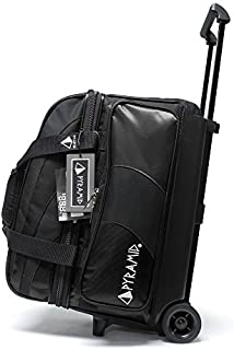 Pyramid Path Deluxe Double Roller with Oversized Accessory Pocket Bowling Bag (Black/Black)