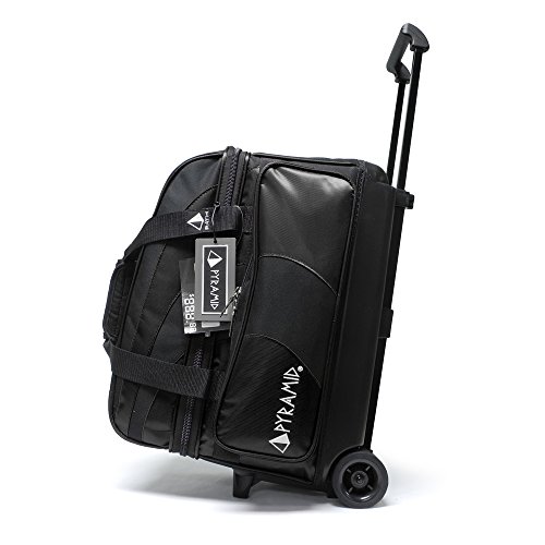 Pyramid Path Deluxe Double Roller with Oversized Accessory Pocket Bowling Bag (Black/Black)