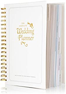 The Complete Wedding Planner Book and Organizer by DayWorks: Gold Undated Hard Cover Bridal Planning Diary. The Perfect engagement gift includes checklists, pockets