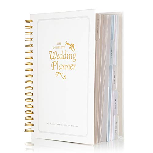 The Complete Wedding Planner Book and Organizer by DayWorks: Gold Undated Hard Cover Bridal Planning Diary. The Perfect engagement gift includes checklists, pockets