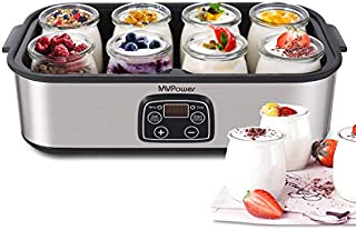 Yogurt Maker - MVPower Automatic Digital Yogurt Machine with 8 Glass Jars 48 Ozs