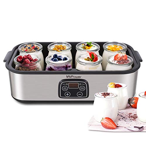 Yogurt Maker - MVPower Automatic Digital Yogurt Machine with 8 Glass Jars 48 Ozs