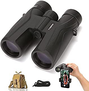 10x42 Binoculars for Adults/HD Binoculars for Hunting Bird Watching Travel Sports and Stargazing/Fog and Waterproof Binoculars/with 23mm Big Eyepiece BAK4 FMC Lens Gift Box+ Adapter+2 Outdoor Bags