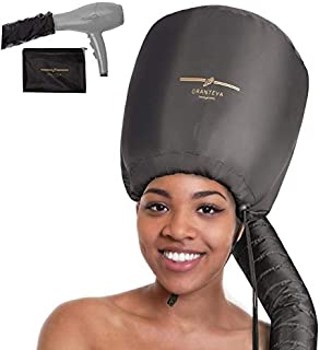 Bonnet Hood Hair Dryer Attachment by Granteva - Relax, Speeds Up Drying Time at Home, Easy to Use for Styling, Curling and Deep Conditioning - Soft, Adjustable, Fits to All Small or Big Heads, Rollers