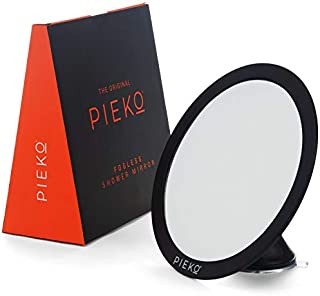 PIEKO Fogless Shower Mirror for Shaving - Fog Free, Shatterproof, Strong Twist Lock Suction Cup, Flexible Swivel Head, Matte Black