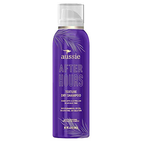 Aussie After Hours Dry Shampoo, Texture Spray For Women, No Residue, Infused with Australian Blue Gum Tree, Paraben & Dye Free, 4.9 Ounce