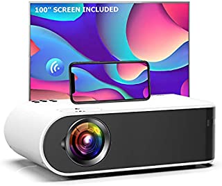 Mini Projector, GooDee W18 WiFi Movie Projector with Synchronize Smartphone Screen with 1080P Support and 200 Video Projector Support TV Stick, HDMI, VGA, USB, Laptop, PS4, and iOS/Android Phone