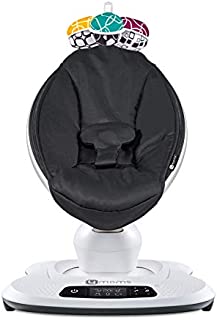 4moms mamaRoo 4 Baby Swing, Bluetooth Baby Rocker with 5 Unique Motions, Smooth, Nylon Fabric, Black Classic