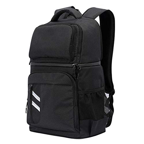 Large Insulated Picnic Lunch Backpack, Waterproof Dual Shoulders Rucksack, 30L Large Capacity Knapsack, Leak-Proof Cool Bag Backpack for Camping Hiking Lunch Picnic Work, Gray, Black