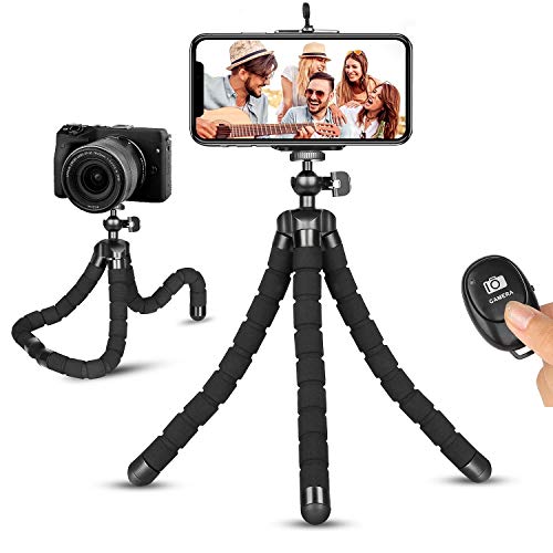 Phone Tripod, Portable and Flexible Phone Tripod Adjustable Camera Tripod Stand Compatible with iPhone Android Phone Camera GoPro for Tiktok YouTube Video Vlogging Streaming