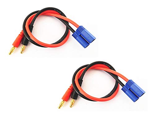 WST EC5 to 4mm Banana Plug Battery RC Balance Charge Cable Lead Adapter Connector ( 30CM / 12AWG) x 2 PCS