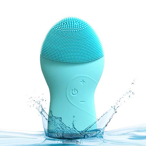 Facial Cleansing Brush, Sonic Silicone Exfoliating Face Scrubbers IPX7 Waterproof Electric Face Cleanser and Massager Brush for All Skin Types, USB Rechargeable