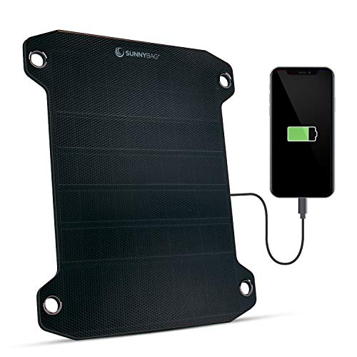 Sunnybag Leaf PRO | Premium Outdoor Solar Charger | 7.5 watt | Flexible Solar Panel Charger for Hiking and Camping | Light-Weight and Waterproof | Fits on Any Hiking Backpack | Incl. Fastening Gear