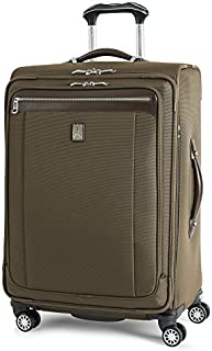 Travelpro Platinum Magna 2-Softside Expandable Spinner Wheel Luggage, Olive, Checked-Medium 25-Inch