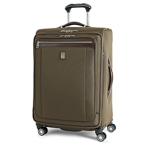 Travelpro Platinum Magna 2-Softside Expandable Spinner Wheel Luggage, Olive, Checked-Medium 25-Inch