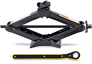 LEADBRAND Scissor Jack 1.5 Tons(3,307 lbs) Capacity Ratchet Handle Saving Strength Design