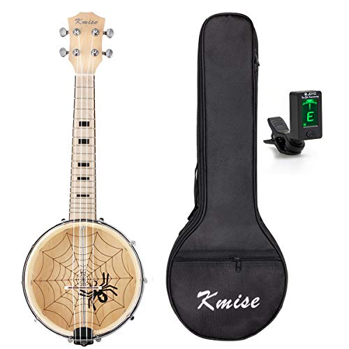 Kmise JT-1401 Banjo Ukulele 4 String Ukelele Uke Concert 23 Inch Maple with Bag Tuner