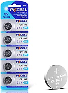 PKCELL 5 Count CR1632 Battery Lithium 3v Coin Cell Battery for Garmin Vivofit Jr Key Fob Replacement