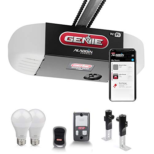 Genie 2033-LED Chain Glide Connect with LED lighting smart garage door opener, Works with Alexa