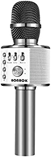 BONAOK Wireless Bluetooth Karaoke Microphone,3-in-1 Portable Handheld Karaoke Mic Speaker Machine Home Party Birthday for All Smartphones PC(Q37 Space Gray)