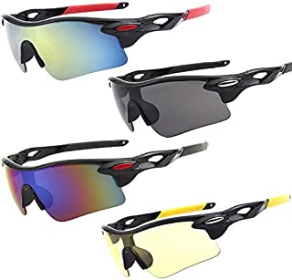 4PCS Cycling Glasses Polarized Sports Sunglasses Anti-UV400 Protection Sunglass Goggles Outdoor Fishing Driving Polarised Sport Glasses Men Women