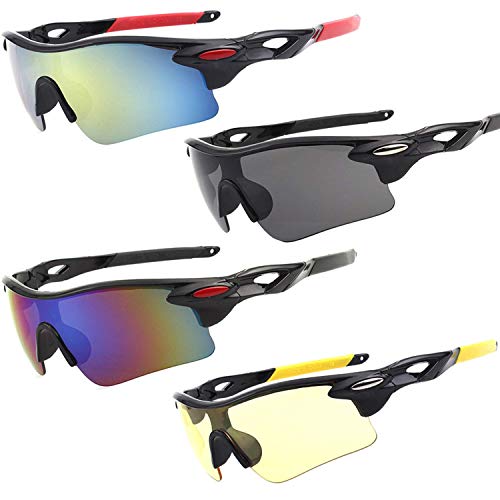 4PCS Cycling Glasses Polarized Sports Sunglasses Anti-UV400 Protection Sunglass Goggles Outdoor Fishing Driving Polarised Sport Glasses Men Women