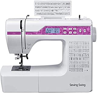 SWNNE Computerized Sewing Machine 200 Built-in Stitches, 8 Styles of 1-Step Buttonhole Stitches, 2.0