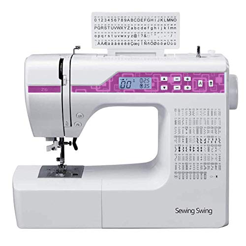 SWNNE Computerized Sewing Machine 200 Built-in Stitches, 8 Styles of 1-Step Buttonhole Stitches, 2.0