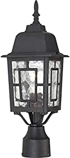 Nuvo Lighting 60/4929 Banyon Outdoor Post Lantern Light Fixture with Clear Water Glass, 7.25 x 7.25 x 15.25 Inches, 100 Watts/120 Volts (Black)