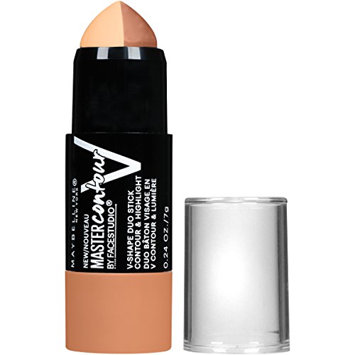 Maybelline New York Makeup Facestudio Master Contour V-Shape Duo Stick, Medium Shade Contour Stick, 0.24 oz