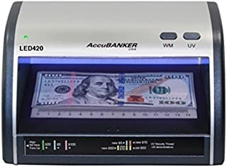 AccuBANKER Cash + Card Counterfeit Detector LED420 Money Checker with Superbright LEDs Ultraviolet & Size Detection