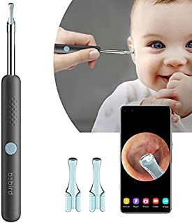 Ear Wax Removal Endoscope, Earwax Remover Tool with Ear Camera, 1080P FHD Ear Otoscope & 6 LED Lights, Ear Wax Cleaner Compatible with iPhone, iPad, Android for Kids, Adults & Pets (Black)