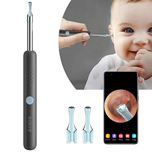 Ear Wax Removal Endoscope, Earwax Remover Tool with Ear Camera, 1080P FHD Ear Otoscope & 6 LED Lights, Ear Wax Cleaner Compatible with iPhone, iPad, Android for Kids, Adults & Pets (Black)