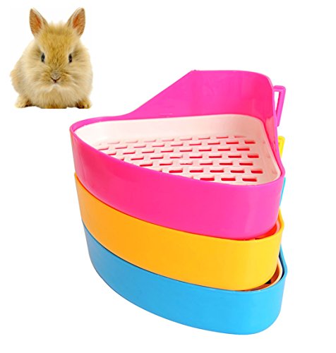 Vivian Triangle Potty Trainer Corner Litter Toilet Indoor for Small Animal Hamster Chinchilla Guinea Pig Ferret,24 x 17 x 10cm/9.45 x 6.7 x 3.9inch