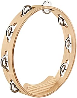 Meinl Percussion Artisan Edition Tambourine with Nickel Plated Steel Jingles, Single Row-NOT Made in CHINA-10 American White Ash Frame, 2-Year Warranty (AE-ATA1S)