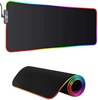 Dpower RGB Gaming Mouse Pad - Large Extended 13 Lighting Mode LED Soft Mouse Pad , Non-Slip Rubber Base, Waterproof, Computer Keyboard Mousepad Mat XXL for Pro Gamer,31.5X11.8Inch (Black)